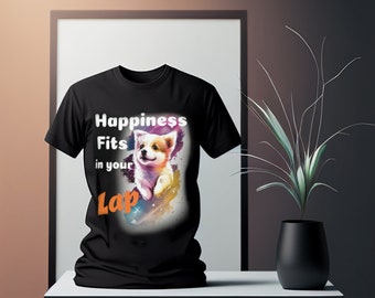 Puppy Pet portrait pet memorial Unisex T-shirt "happiness that fits in your lap"