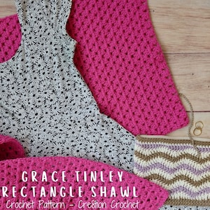 Granny Stitch Rectangle Shawl Crochet Pattern, Spring Crochet Pattern, Grace Tinley Rectangle Shawl Crochet Pattern, Granny Square Pattern