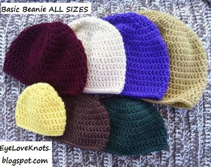 CROCHET PATTERN Basic Beanie All Sizes Basic Beanie Newborn Etsy