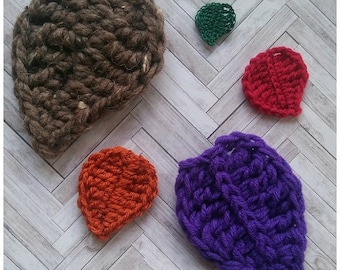 Fall Crochet Pattern, Spring Crochet Pattern, Basic Leaf Pattern 2 Ways, Basic Leaf Crochet Pattern, Easy Leaf Applique