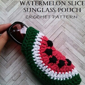 Summer Crochet Pattern, Watermelon Sunglass Pouch, How to Crochet a Sunglass Pouch, Watermelon Crochet Pattern, Crochet Sunglass Case
