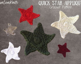 Quick Star Applique Crochet Pattern, Seeing Stars Crochet Pattern, Quick Crochet Applique Pattern, 4th of July Crochet Pattern