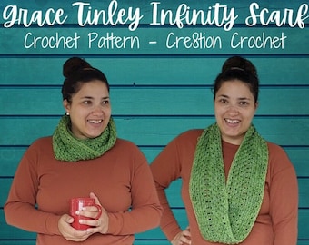 Granny Stitch Scarf Crochet Pattern, Fall Crochet Pattern, Grace Tinley Infinity Scarf Crochet Pattern, Spring Crochet Pattern