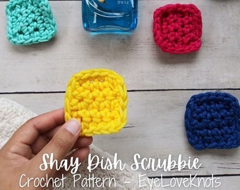 Easy Single Crochet Dish Scrubbie Pattern, Easy Single Crochet Dish Scrubby Pattern, Shay Dish Scrubbie Crochet Pattern, Kitchen Crochet Pat