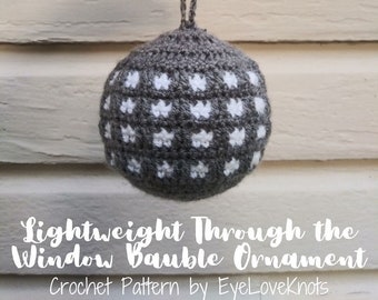 Mosaic Crochet Ornament, Lightweight Through the Window Bauble Ornament, Ornament Crochet Pattern, DIY Ornament, Christmas Crochet Pattern