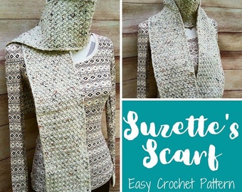 Easy Scarf Crochet Pattern, Fall Crochet Pattern, Suzette's Scarf Crochet Pattern, Crochet Pattern for Women, Spring Crochet Pattern