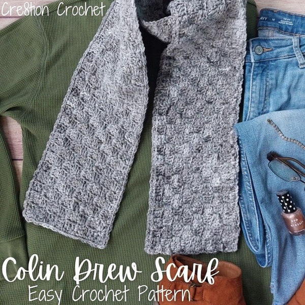 Easy C2C DC Scarf Crochet Pattern, Colin Drew Scarf Crochet Pattern, Fall Crochet Pattern, Spring Crochet Pattern, Women's Scarf Pattern