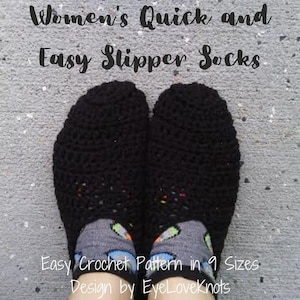 Easy Slipper Crochet Pattern, Women&#39;s Quick & Easy Slipper Socks, Women&#39;s Crochet Pattern, Crochet Pattern for Women, Beginner Slipper