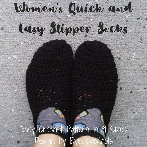 Easy Slipper Crochet Pattern, Women's Quick & Easy Slipper Socks, Women's Crochet Pattern, Crochet Pattern for Women, Beginner Slipper