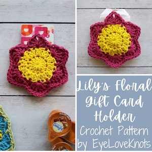 Geschenkkartenhalter Häkelanleitung, Blumen Häkelanleitung, Lilie Blumen Geschenkkartenhalter, häkeln für Geschenk, Baumwolle Häkelmuster, einfache DIY