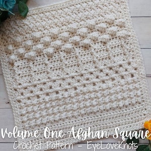 12" Afghan Square Crochet Pattern, Volume One Afghan Square Crochet Pattern, Stitch Sampler Crochet Pattern, Spring Crochet Pattern