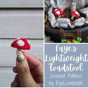Spring Crochet Pattern, Faye&#39;s Lightweight Toadstool, Crochet Spring Decor, Mushroom Crochet Pattern, Toadstool Crochet Pattern