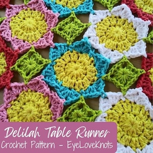 Table Runner Crochet Pattern, Spring Floral Table Runner, Delilah Table Runner, Crochet Home Decor, Cotton Crochet Pattern, Crochet Table Ru image 1