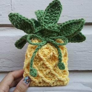 Soap Cozy Crochet Pattern, Gift Bag Crochet Pattern, Pineapple Soap Cozy, Pineapple Gift Bag, Pineapple Crochet Pattern, Summer Crochet Patt image 2