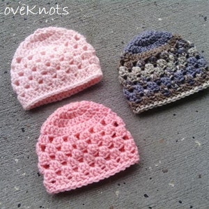 Baby Beanie Crochet Pattern, Baby Hat Crochet Pattern, Grace Tinley Baby Beanie, Granny Square Baby Beanie, Spring Crochet Pattern image 4