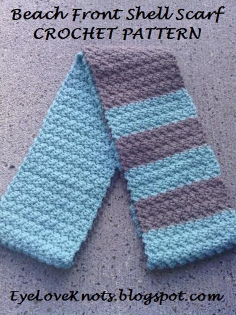 Seashell Scarf Pattern CROCHET PATTERN - Beach Front Shell Scarf - Infinity Scarf Crochet ...