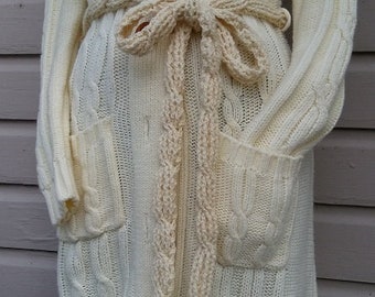 CROCHET PATTERN - Cabled Cardigan Sash, Sash Crochet Pattern, Belt Crochet Pattern, Fall Crochet Pattern, Cardigan Crochet Pattern