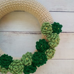 Wreath Crochet Pattern, St Patrick's Day Wreath, Endless Summer Wreath Crochet Pattern, Spring Crochet Pattern, Crochet St Patricks Decor image 3