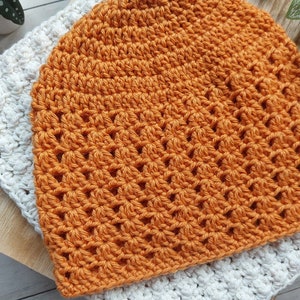 Easy Shell Stitch Beanie Crochet Pattern, Fall Crochet Pattern, Selene Beanie Crochet Pattern, Spring Crochet Pattern, Womens Beanie Pattern image 4