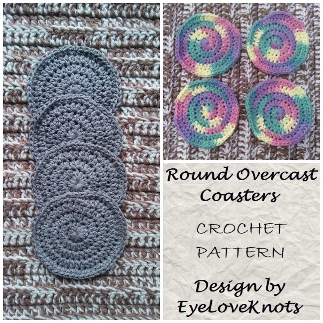 Lily Sugar'n Cream Round About Crochet Coasters Pattern