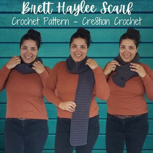 Crochet Scarf Pattern, Easy Ribbed Scarf Pattern, Brett Haylee Scarf, Half Double Crochet Scarf Crochet Pattern, Crochet Pattern for Women