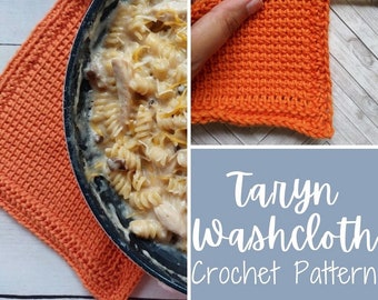 Tunisian Crochet Dishcloth Pattern, Tunisian Crochet Washcloth Pattern, Taryn Washcloth Crochet Pattern, Fall Crochet Pattern, Home Crochet