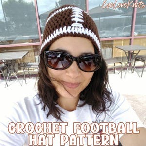 It&#39;s Football Season Beanie Crochet Pattern, Football Hat Crochet Pattern, Team Spirit Crochet Pattern, Dylan Claire Beanie Crochet Pattern