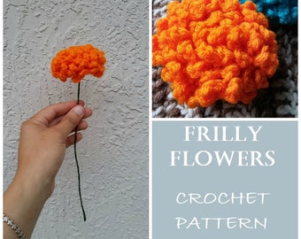 CROCHET PATTERN - Frilly Flowers Crochet Pattern, Bouquet Crochet Pattern, Flower Crochet Pattern, Hydrangea Crochet Pattern, Wedding Croche
