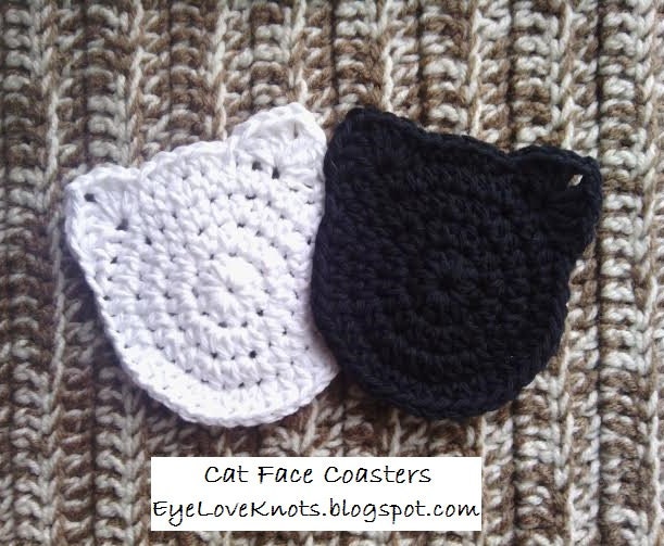 37 Cat Coaster Crochet Patterns for Cat Lovers, Gifts, and Cozy Home Decor 36 Cat Face Coaster Crochet