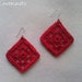 Earring Crochet Pattern, Granny Square Crochet Pattern, Laceweight Gia ...