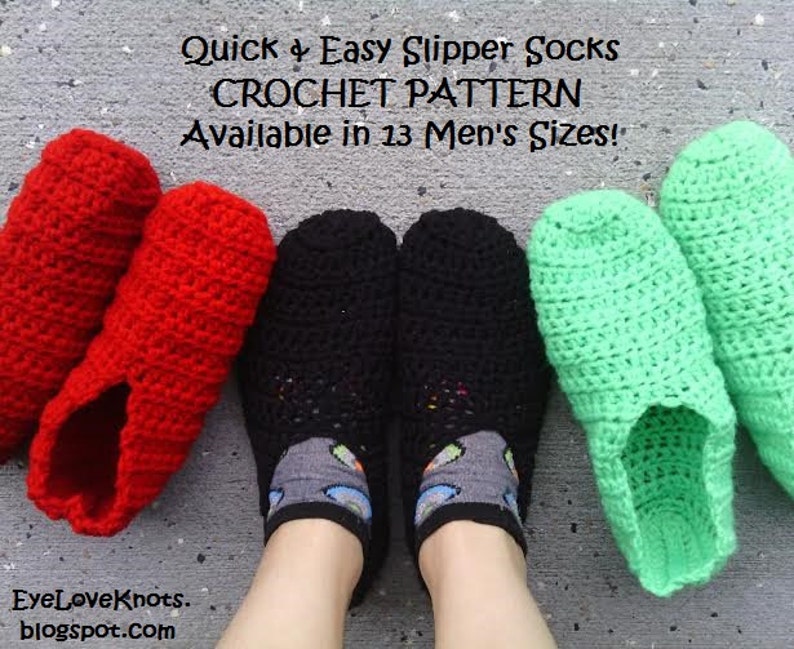 Easy Slipper Crochet Pattern Men's Quick & Easy Slipper Etsy