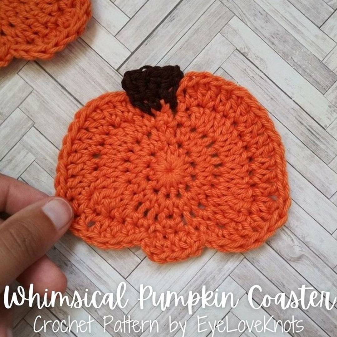 Fall Crochet Pattern, Fall Coaster Pattern, Whimsical Pumpkin Coaster ...
