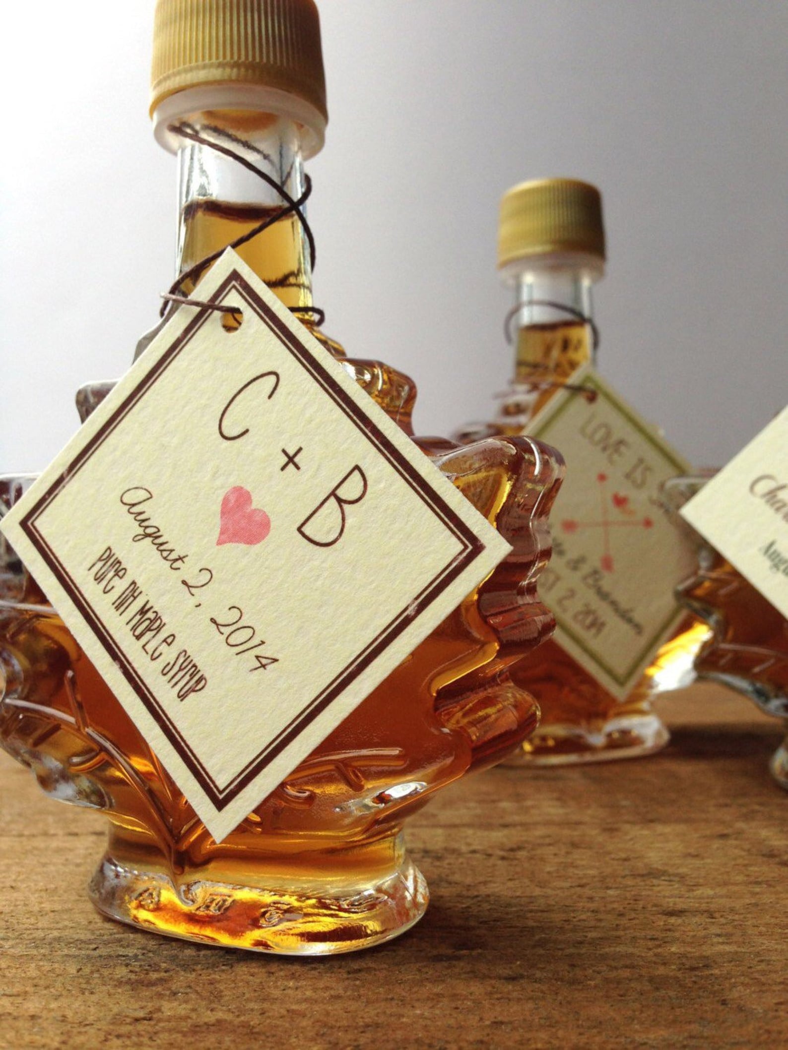 Maple Syrup Wedding Favor 1.7 oz. Maple Leaf Bottle Rustic Etsy