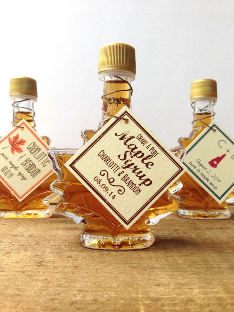 Maple Syrup Wedding Favor 1.7 oz. Maple Leaf Bottle Rustic Etsy