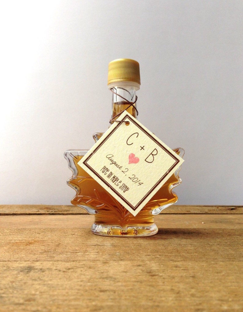 Maple Syrup Wedding Favor 1.7 oz. Maple Leaf Bottle Rustic Etsy