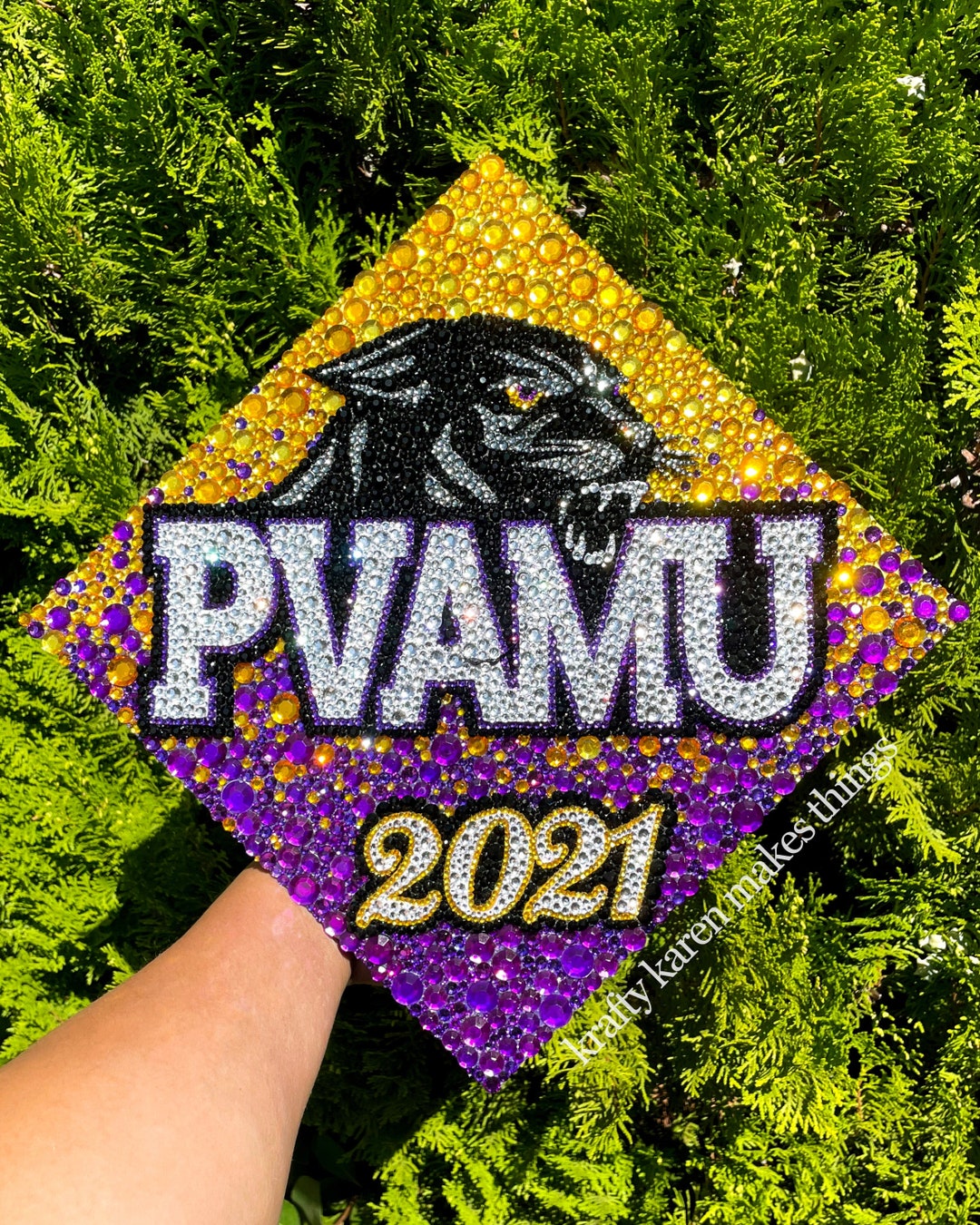 Custom Rhinestone Grad Caps - Etsy