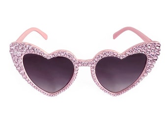 Lolita Heart Sunglasses With Flowers and Rhinestones - Etsy display picture 1