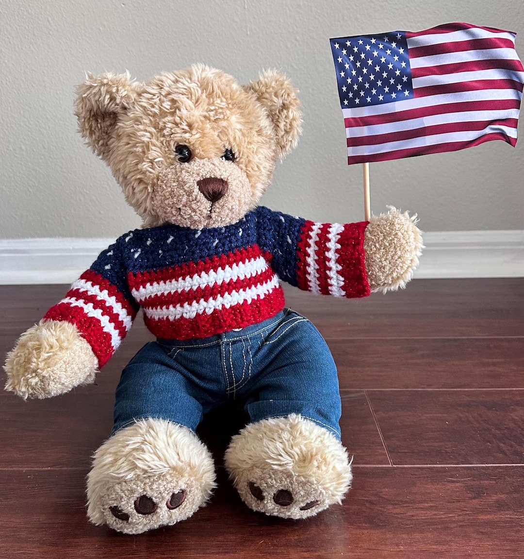 Bear American Flag Sweater Crochet Pattern - Etsy