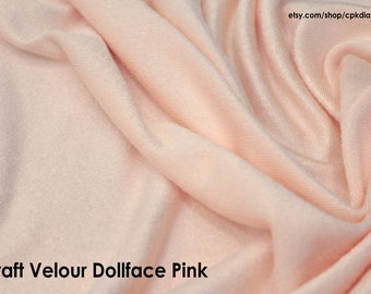 Craft Velour Doll Making Fabric - Doll Face Pink, Doll Skin Flesh Fabric - Doll Body Sewing Cloth - Perfect for making  20cm cotton dolls!