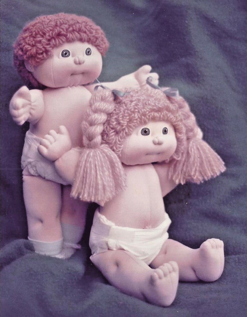 1984 Vintage 18 Soft Sculpture Cloth Doll PDF DOWNLOAD PATTERN Boy Girl Like Cabbage Patch Digital, Print, Sew Legal Size image 2