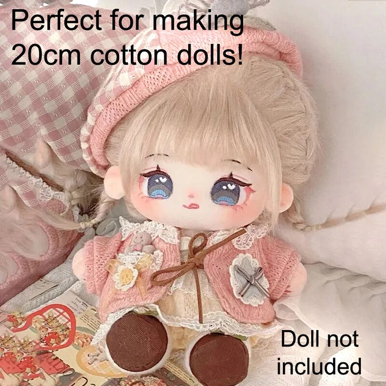 Craft Velour Doll Making Fabric Doll Face Pink, Doll Skin Flesh Fabric Doll Body Sewing Cloth Perfect for making 20cm cotton dolls image 6