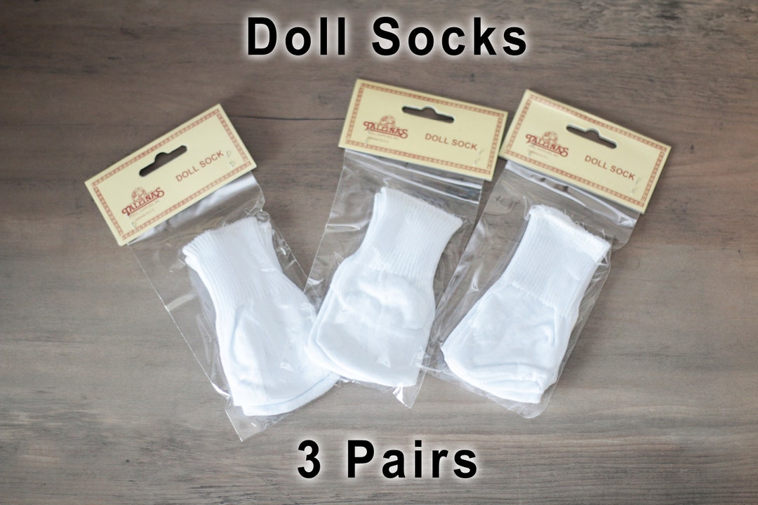 3 Pairs Doll Socks for Cabbage Patch Kids, My Child, & Similar White
