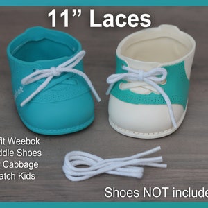 White SHOE LACES STRINGS for Dolls or Babies Cabbage Patch Kids American Girl My Child Designer Line Hightop Tennis Toddler Weebok 11" Weebok