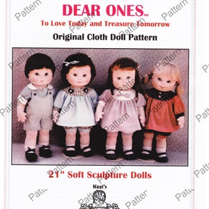 Pattern 1985 Vintage Dear Ones - 14" Soft Sculpture Baby Doll Toddler Pattern. A Kezi Original! Paper Pattern