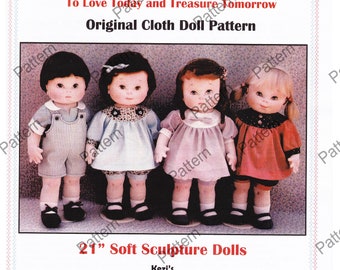 Vintage 1985 Pattern Dear Ones - 14" Soft Sculpture Baby Doll Toddler Pattern. A Kezi Original! Paper Pattern