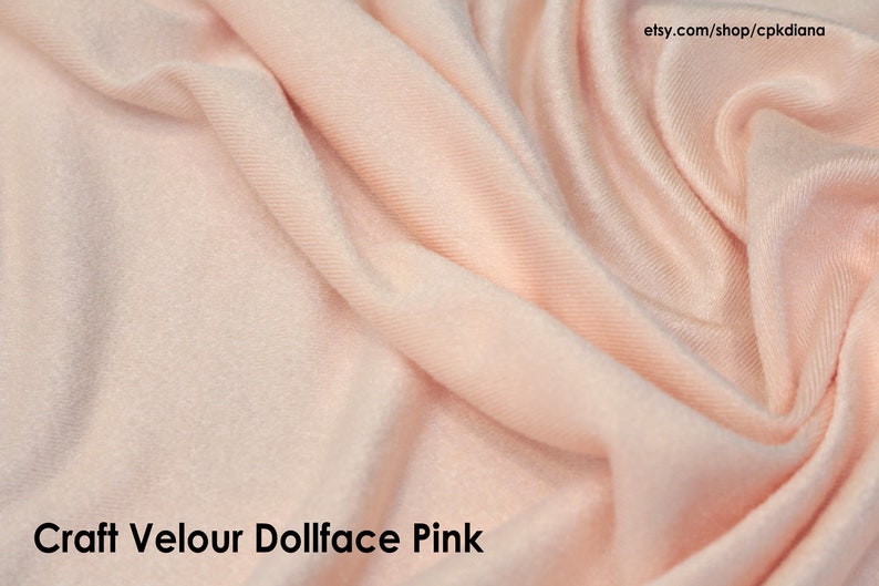 Craft Velour Doll Making Fabric Doll Face Pink, Doll Skin Flesh Fabric Doll Body Sewing Cloth Perfect for making 20cm cotton dolls image 1