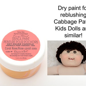 DecoArt Dry Solid Schablonfärg Easy Blend Cream för rodnande dockor 6 färger (Rouge)
