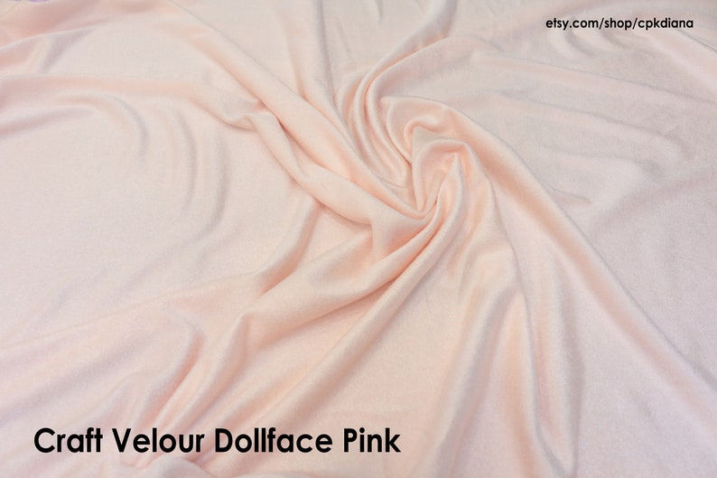 Craft Velour Doll Making Fabric Doll Face Pink, Doll Skin Flesh Fabric Doll Body Sewing Cloth Perfect for making 20cm cotton dolls image 2