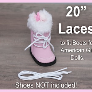White SHOE LACES STRINGS for Dolls or Babies Cabbage Patch Kids American Girl My Child Designer Line Hightop Tennis Toddler Weebok 20" American Girl
