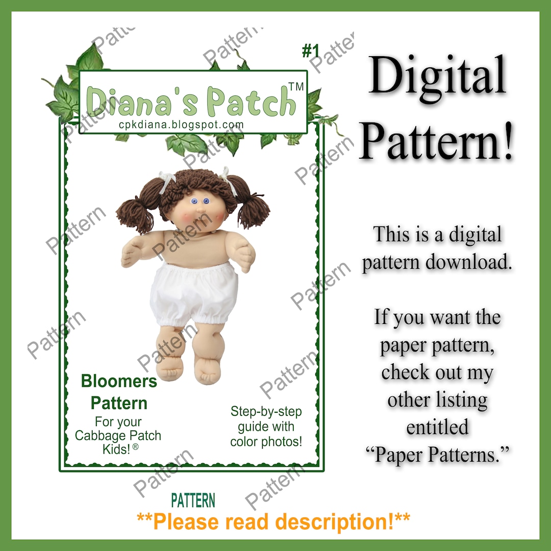 1. Bloomers PDF DOWNLOAD PATTERN for Your Cabbage Patch Kids to Fit 16 Doll download, Print, Sew - Etsy 1-bloomers-pdf-download-pattern-for-your-cabbage-patch-kids-to-fit-16-doll-download-print-sew-etsy